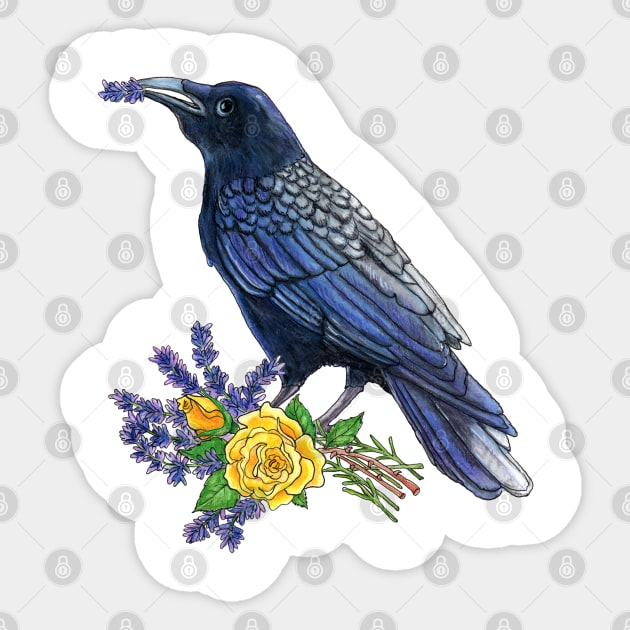 Raven and Roses Sticker by Julie Townsend Studio